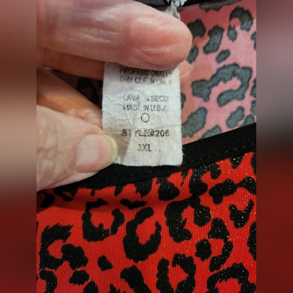 Seven Karet, Red Black Animal Print, 3X - Picture 9 of 12